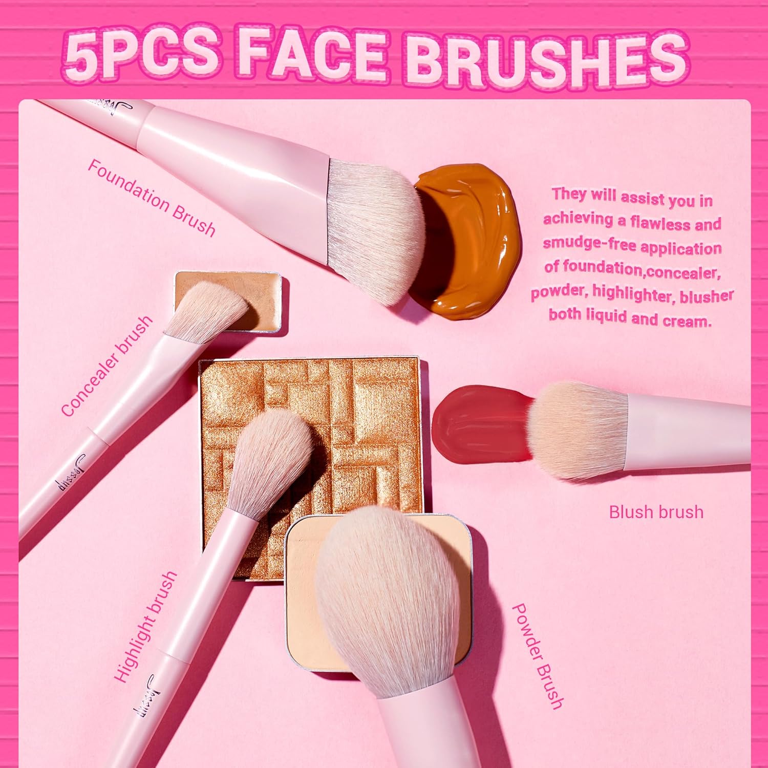 Pinceaux de maquillage rose : kit haut de gamme vegan pour un teint parfait Découvrez notre set de 14 pinceaux pour un maquillage professionnel Sous ce titre, vous pourriez ajouter une description qui met en avant l'élégance et la qualité des pinceaux, ainsi que leur utilisation facile pour les amateurs comme les professionnels. – Image 2