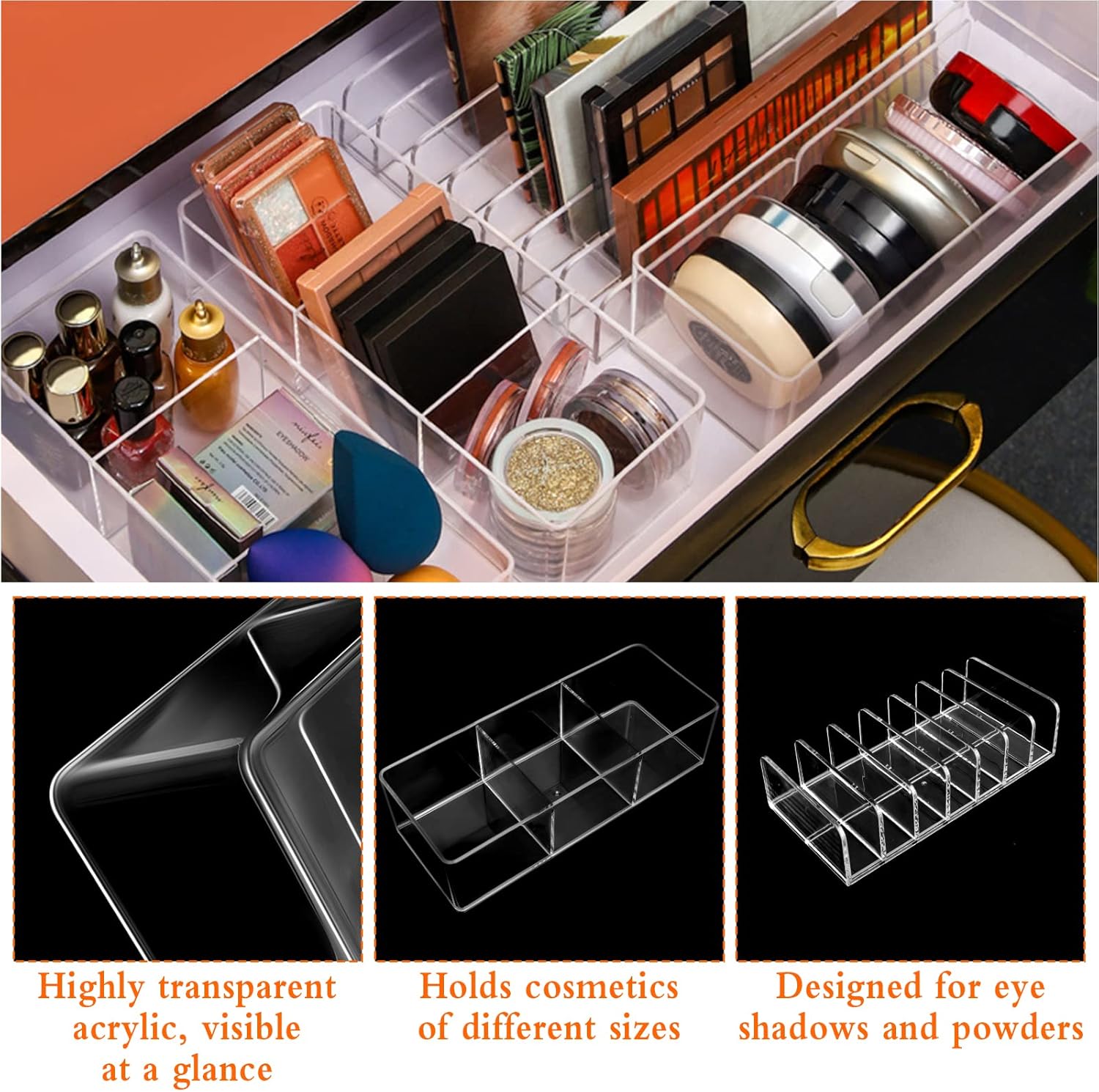 Organisateur de maquillage acrylique : rangement transparent idéal pour passionnées de beauté – Image 6
