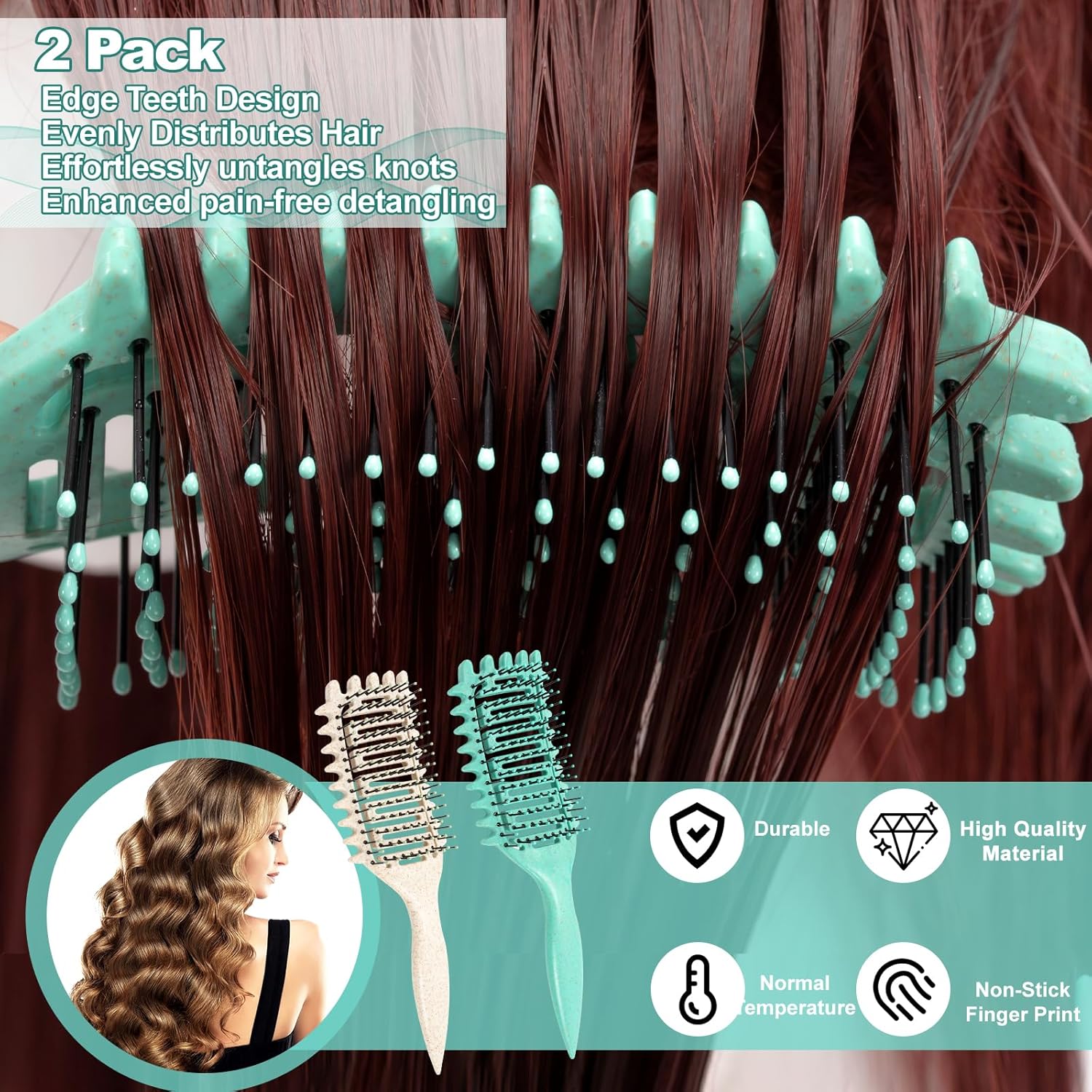Brosse demêlante pour cheveux bouclés : l'outil idéal pour un coiffage facile et sans frisottis – Image 2