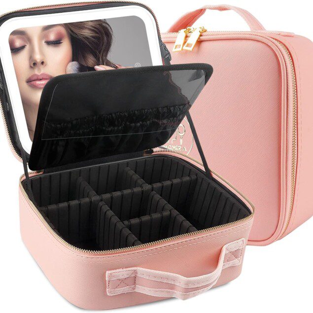 Make-up-tasche avec miroir et lumière : l'accessoire parfait pour les passionnées de maquillage