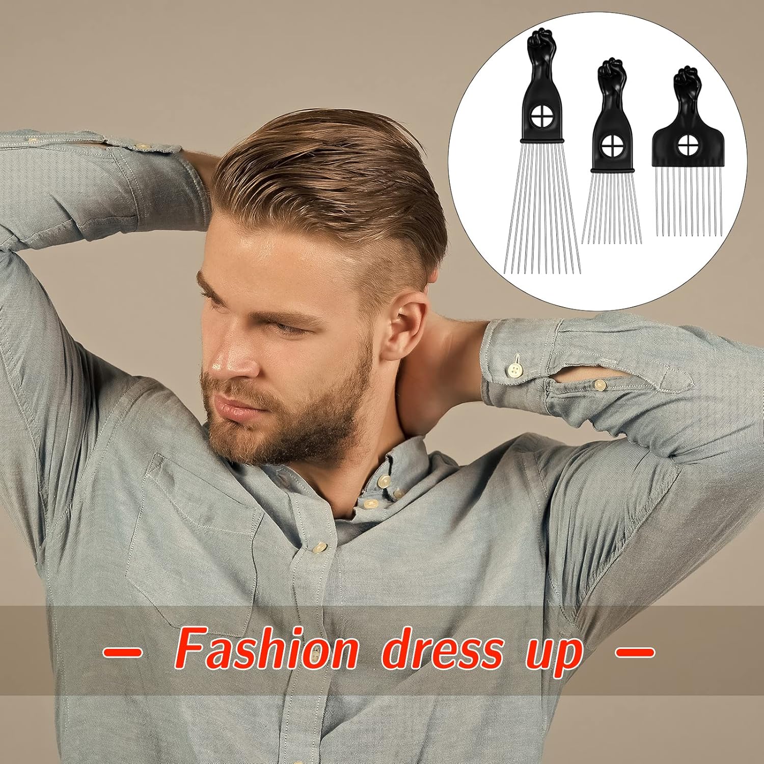 Peigne afro en métal : l'outil essentiel pour hommes et femmes pour démêler et sublimer vos cheveux – Image 3