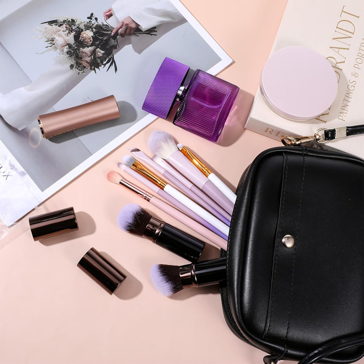 Pinceaux de maquillage rétractables Kabuki : lot de 2 pour les voyages, parfaits pour un teint impeccable – Image 6