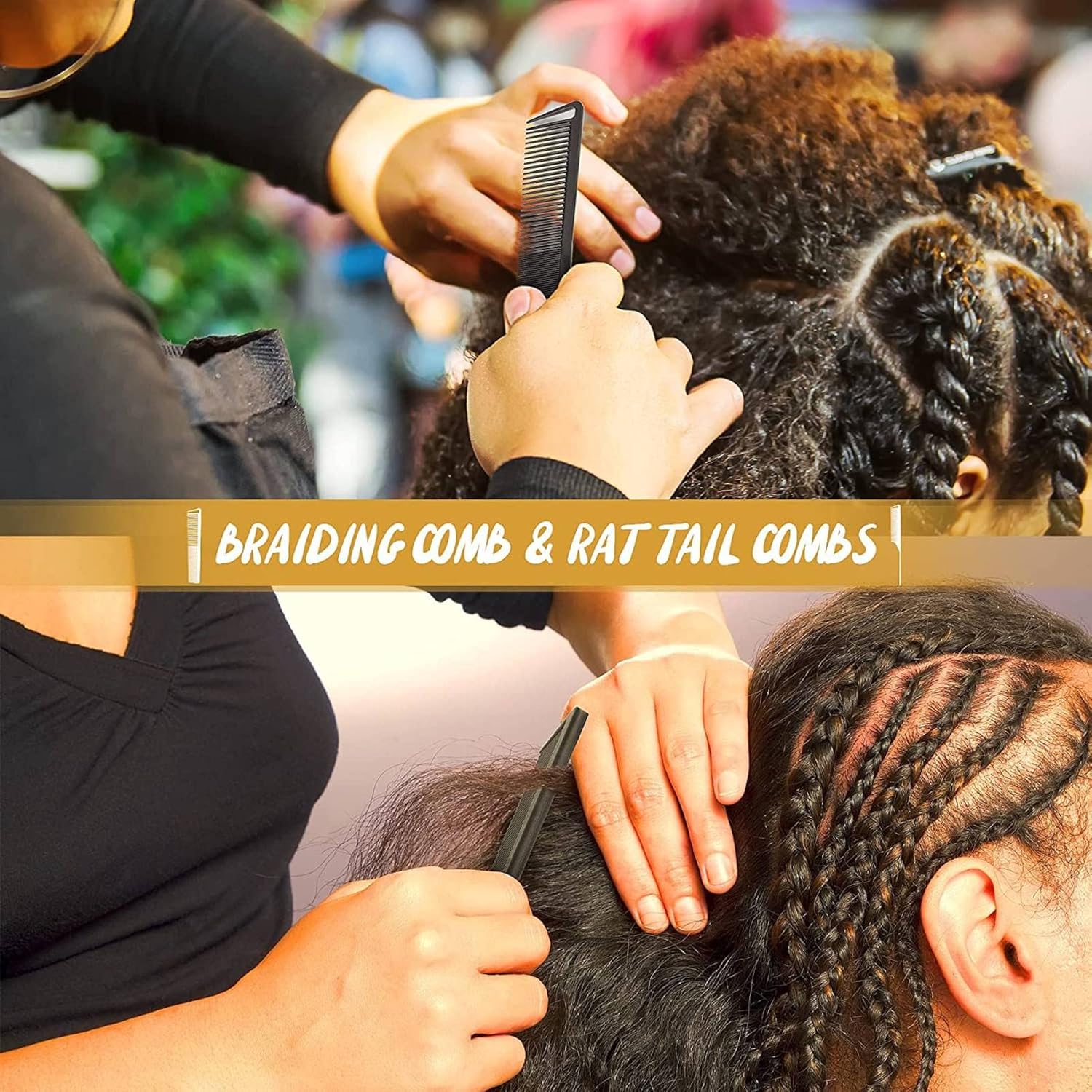 Peigne à cheveux professionnel : l'outil essentiel pour les coiffeurs et les passionnés de beauté Optimisez votre coiffure avec notre peigne à pince à queue de rat pour démêler et lisser vos cheveux négligés en un clin d'œil – Image 3
