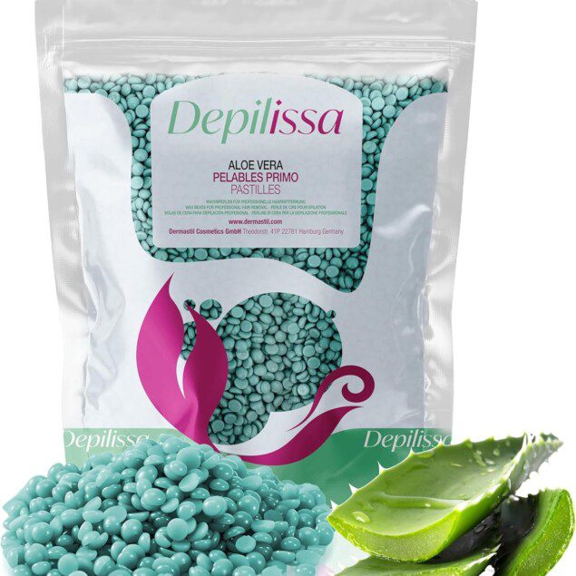 Perles de cire depilissa aloe vera pour une épilation douce et naturelle du visage et des zones sensibles