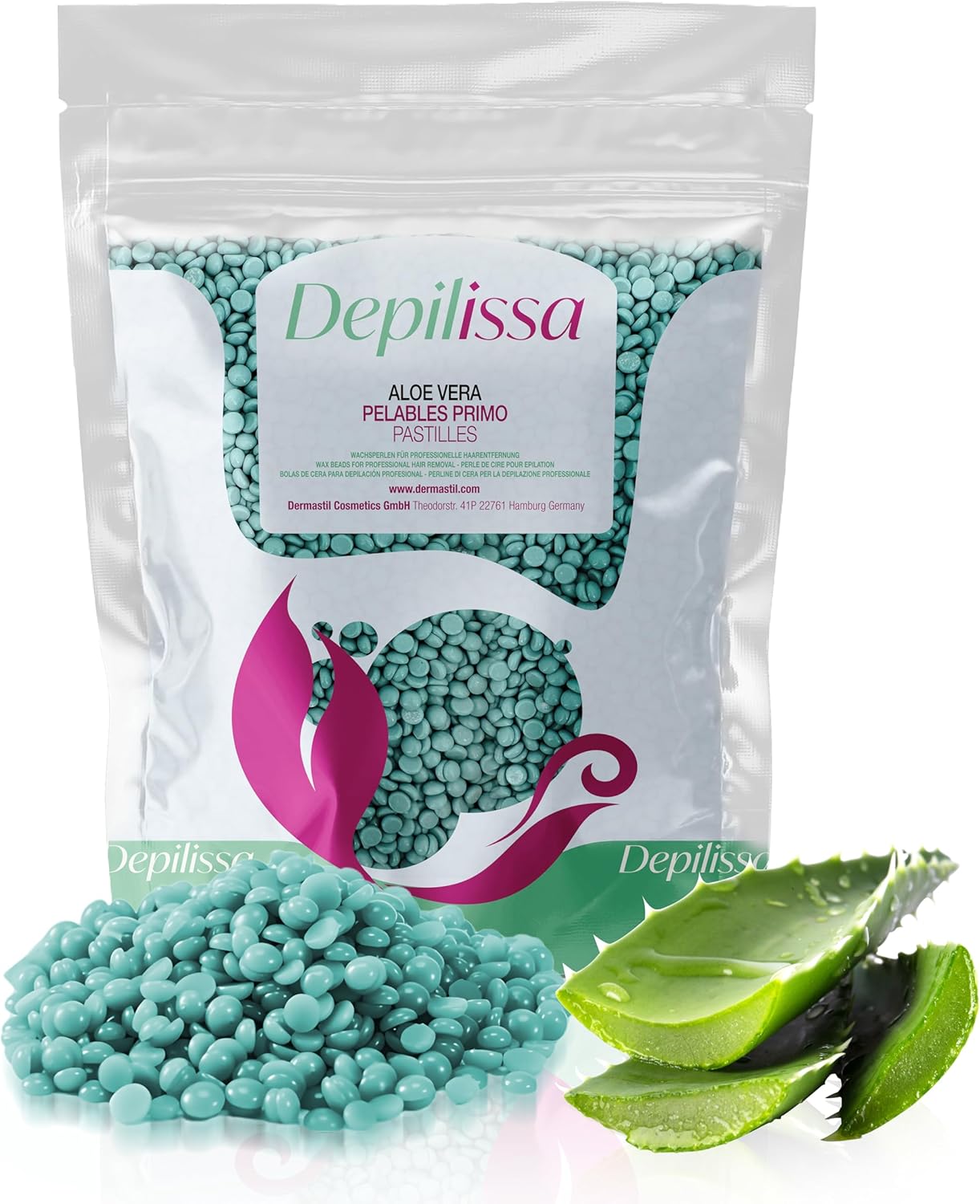 Perles de cire depilissa aloe vera pour une épilation douce et naturelle du visage et des zones sensibles