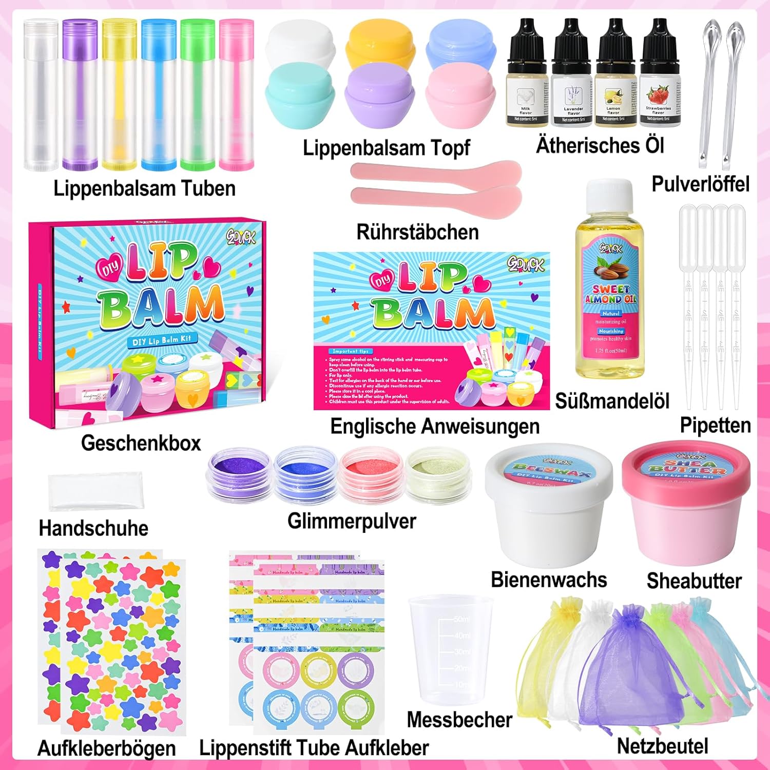 Kit de fabrication de gloss à lèvres hydratant : une activité créative et amusante pour filles et femmes – Image 2
