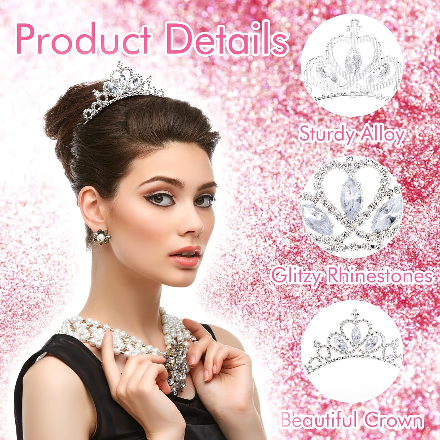 Diadème de princesse en cristal pour femme : l'accessoire idéal pour sublimer vos concours de beauté et vos événements festifs – Image 4