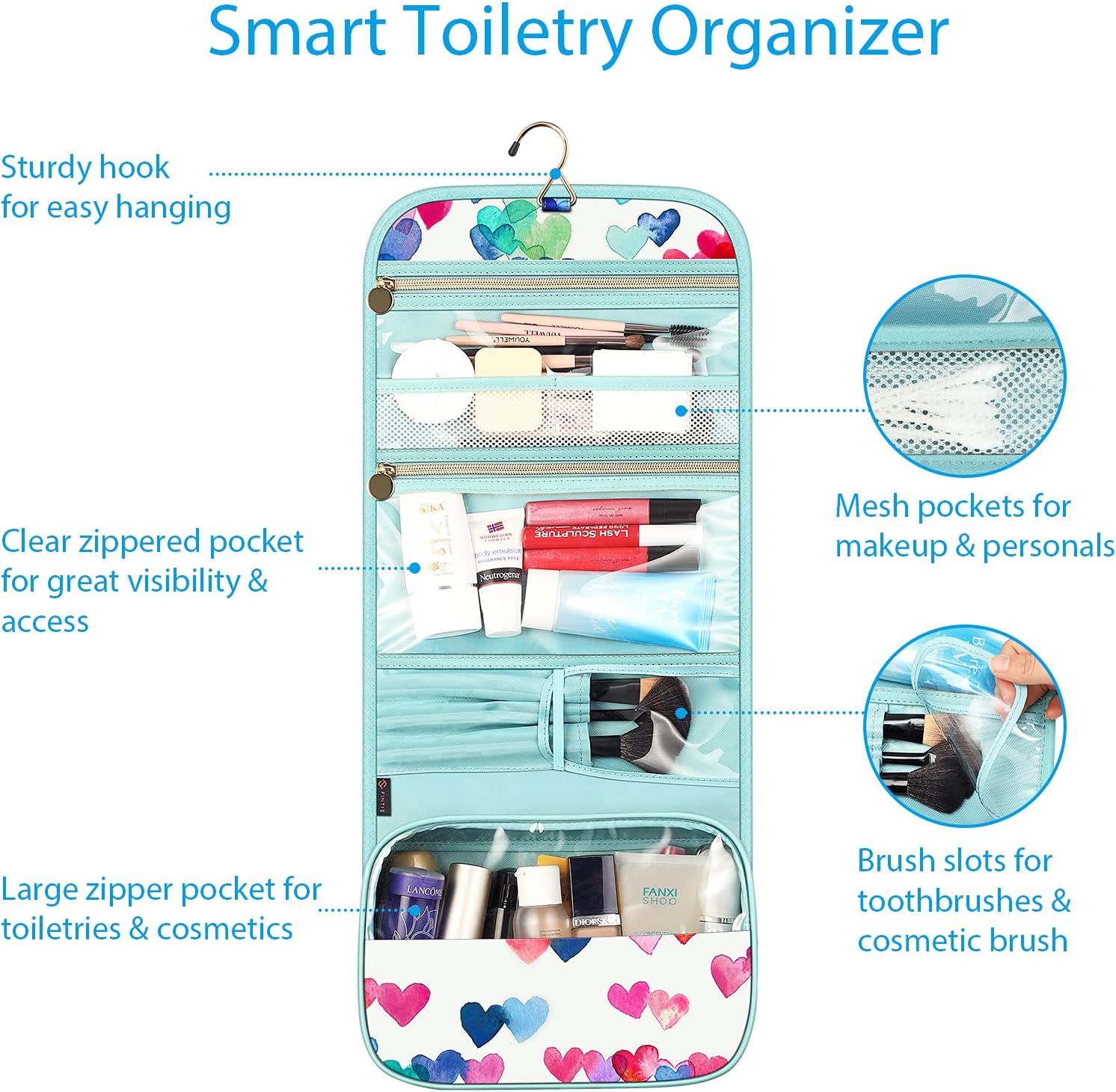 Grande trousse de maquillage étanche : l'organisateur de voyage idéal pour femmes et filles – Image 2