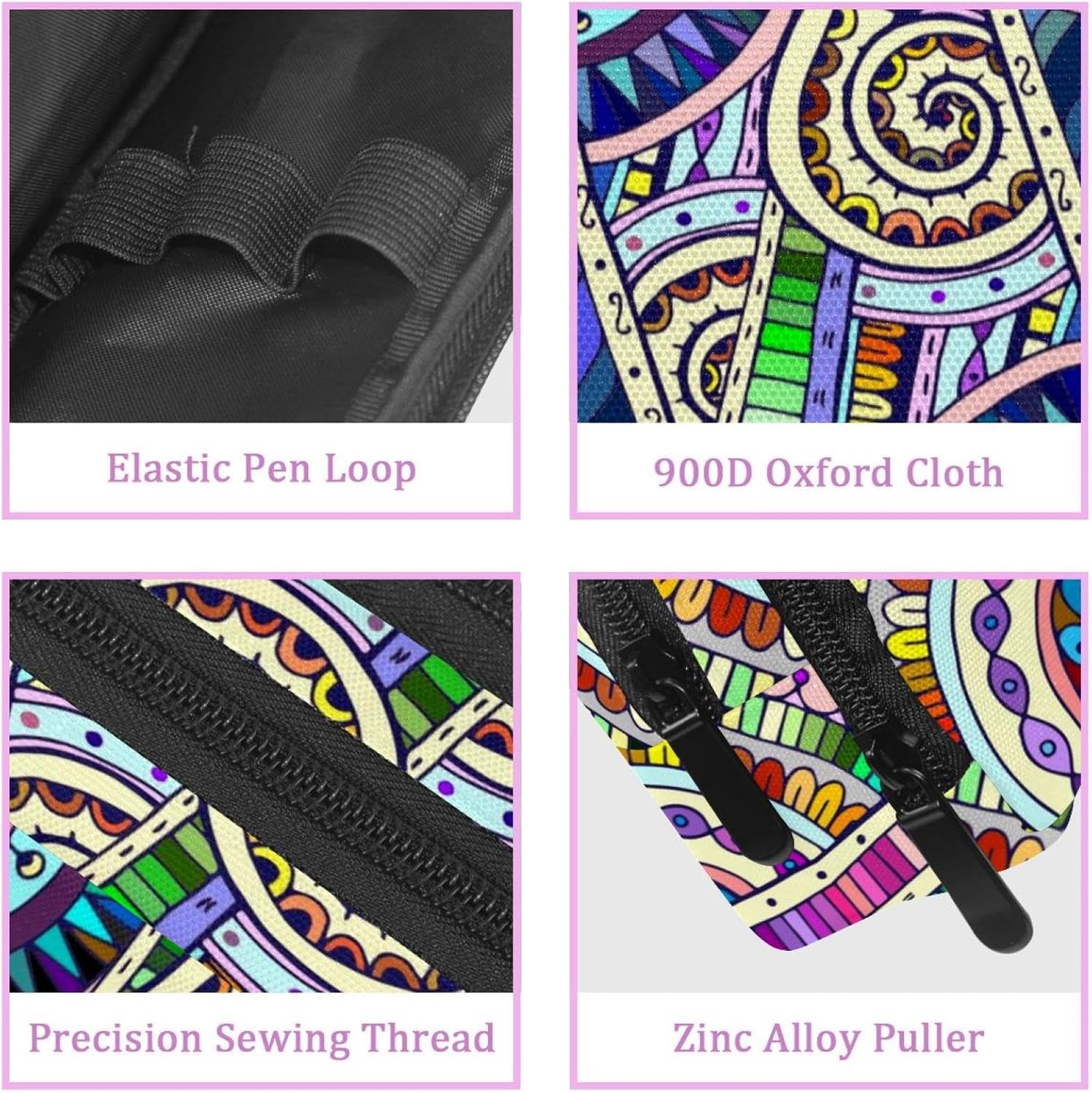Trousse à crayons ethnique et géométrique : grande capacité pour les artistes en herbe – Image 2
