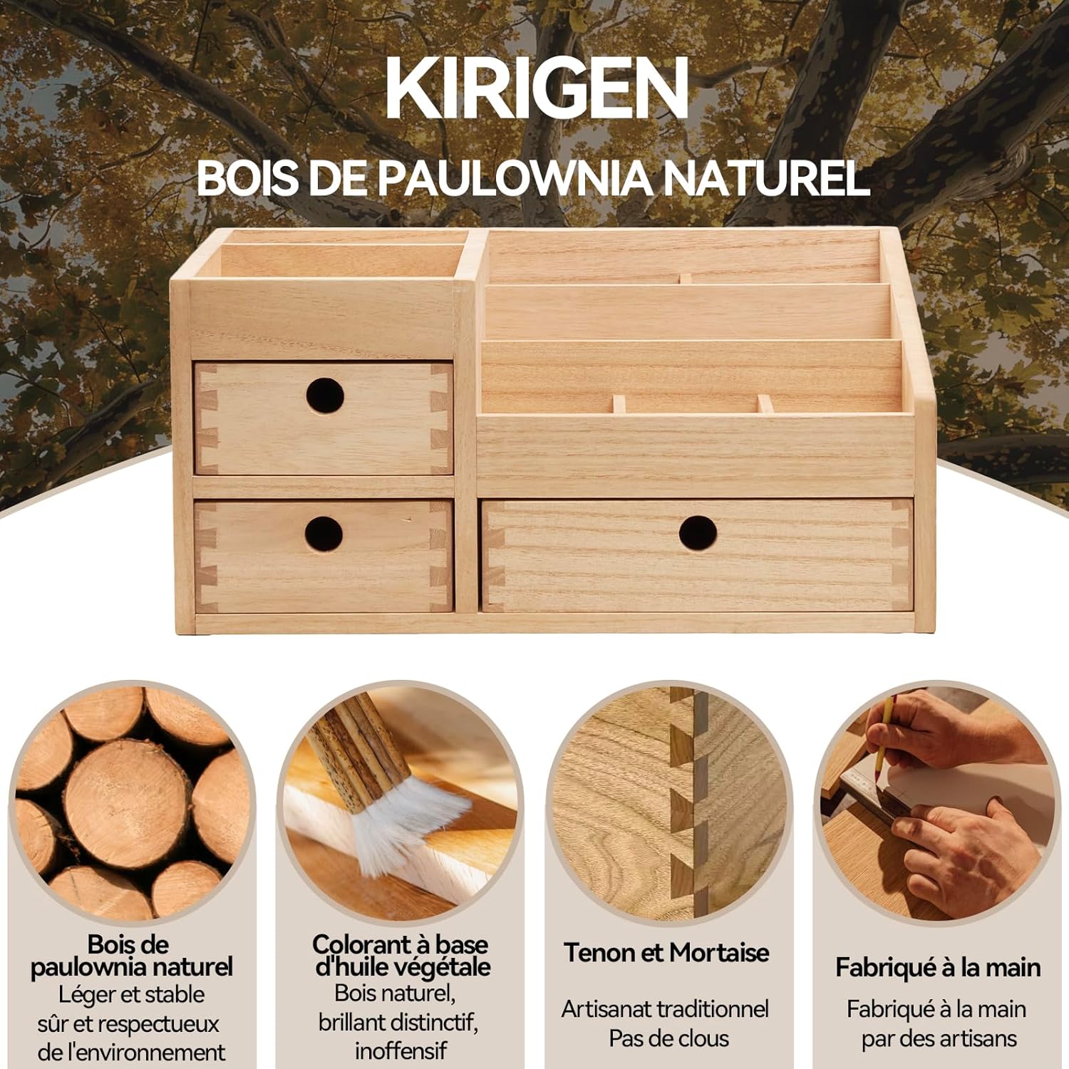 Boite de rangement pour maquillage en bois : élégance et praticité pour les passionnées de cosmétiques – Image 6