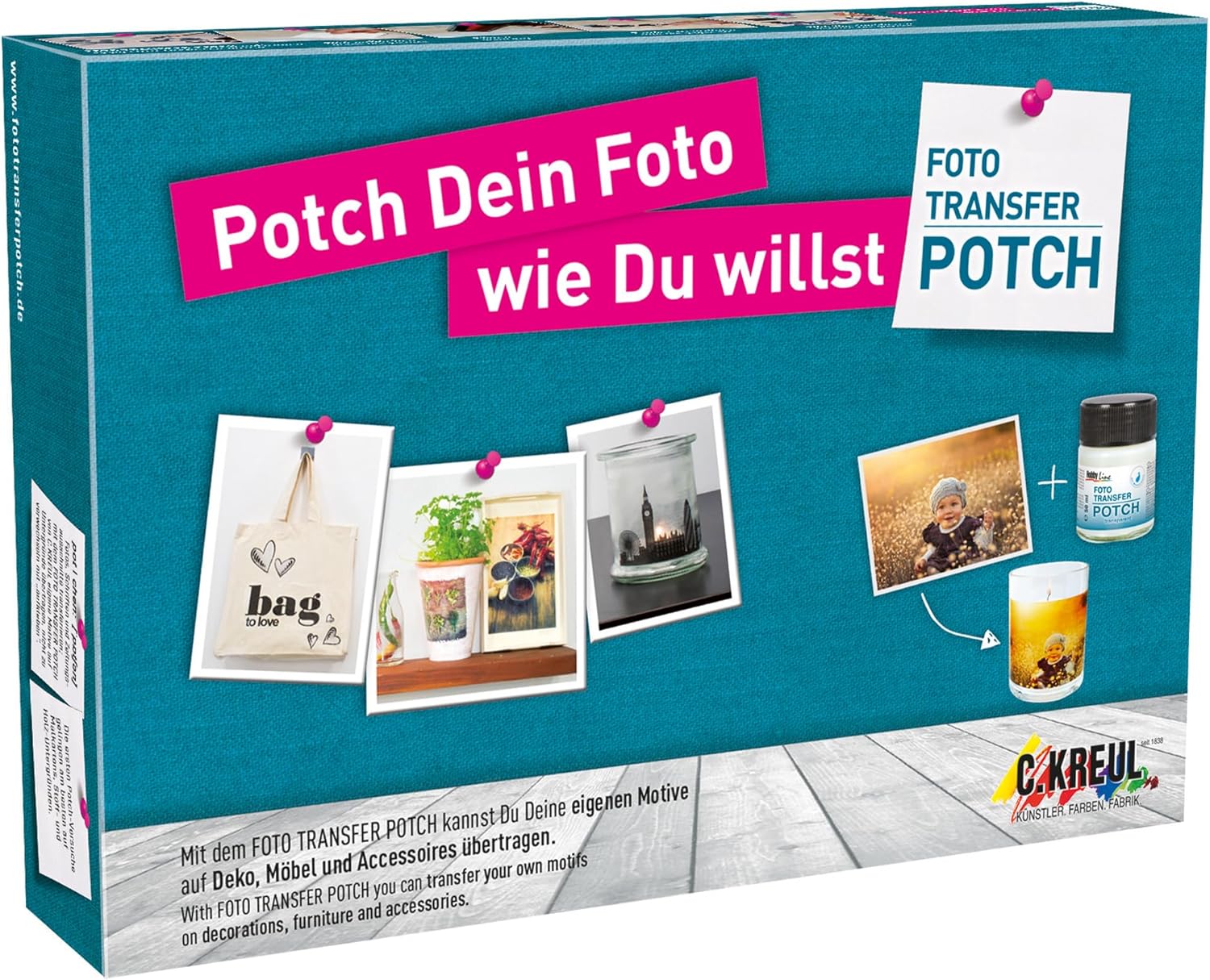 Transfert photo facile : le kit complet pour les passionnés de DIY
Découvrez notre set de transfert photo, idéal pour les amateurs de création artistique. Ce kit comprend un médium de transfert, un vernis de finition, un pinceau et une raclette, parfait pour réaliser des transferts d'impressions, de coupures de presse et de photos avec un résultat professionnel. Transformez vos souvenirs en œuvres d'art uniques et personnalisez votre décoration intérieure avec simplicité.