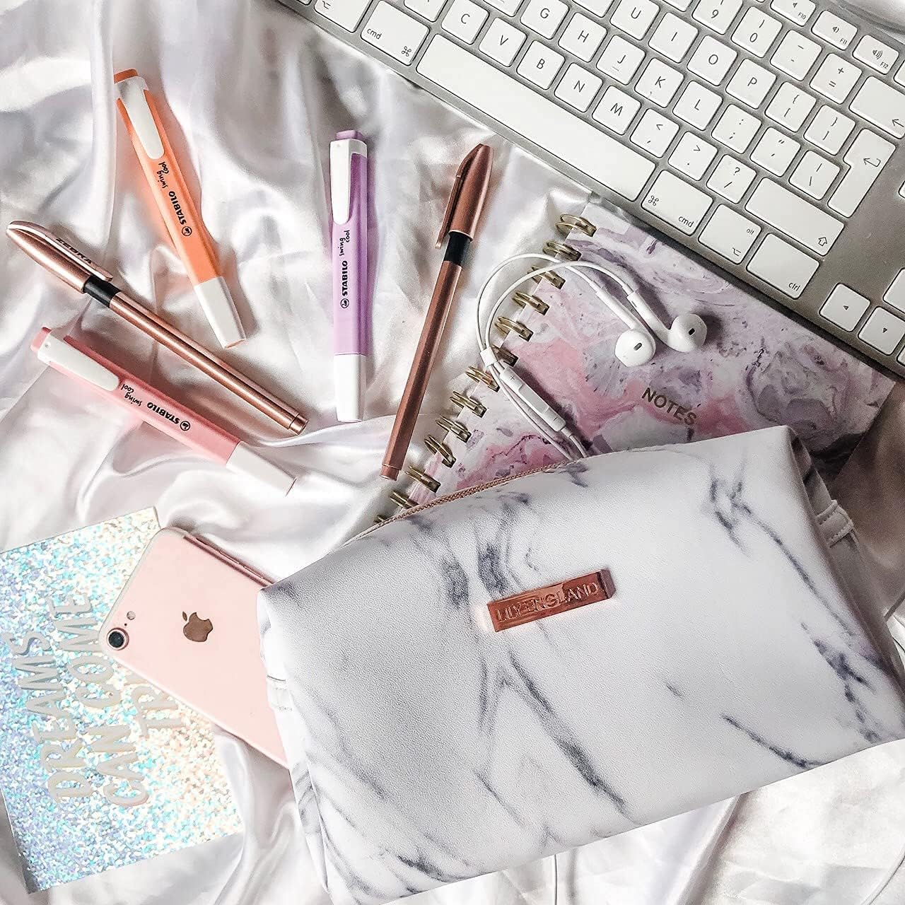 Trousse à maquillage en marbre : élégante petite pochette de rangement cosmétique pour femmes en voyage – Image 5