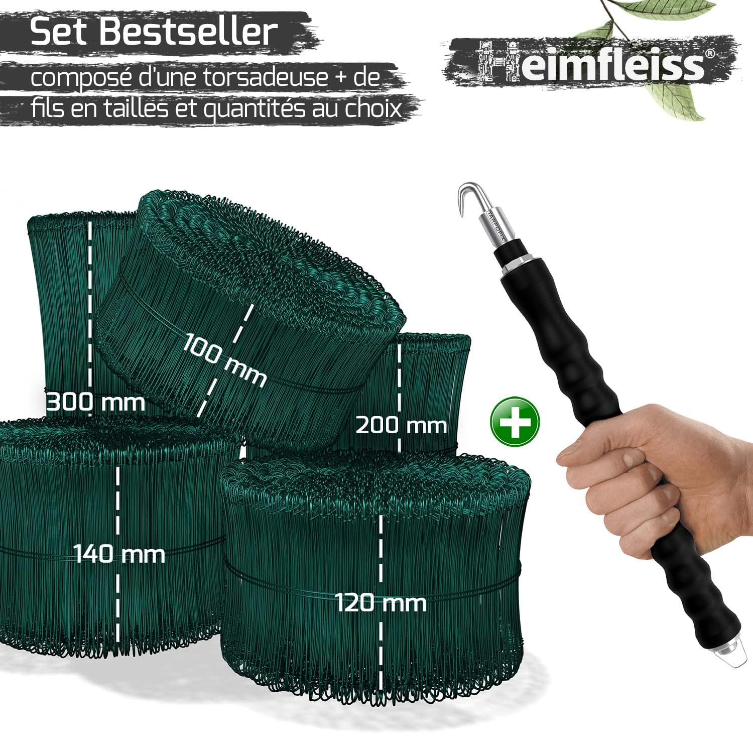 Outil pro : set de torsadeuse fil de fer pour artisans et professionnels du béton Optimisez vos travaux de ligature avec notre kit complet de 1000 liens acier à boucle – Image 2