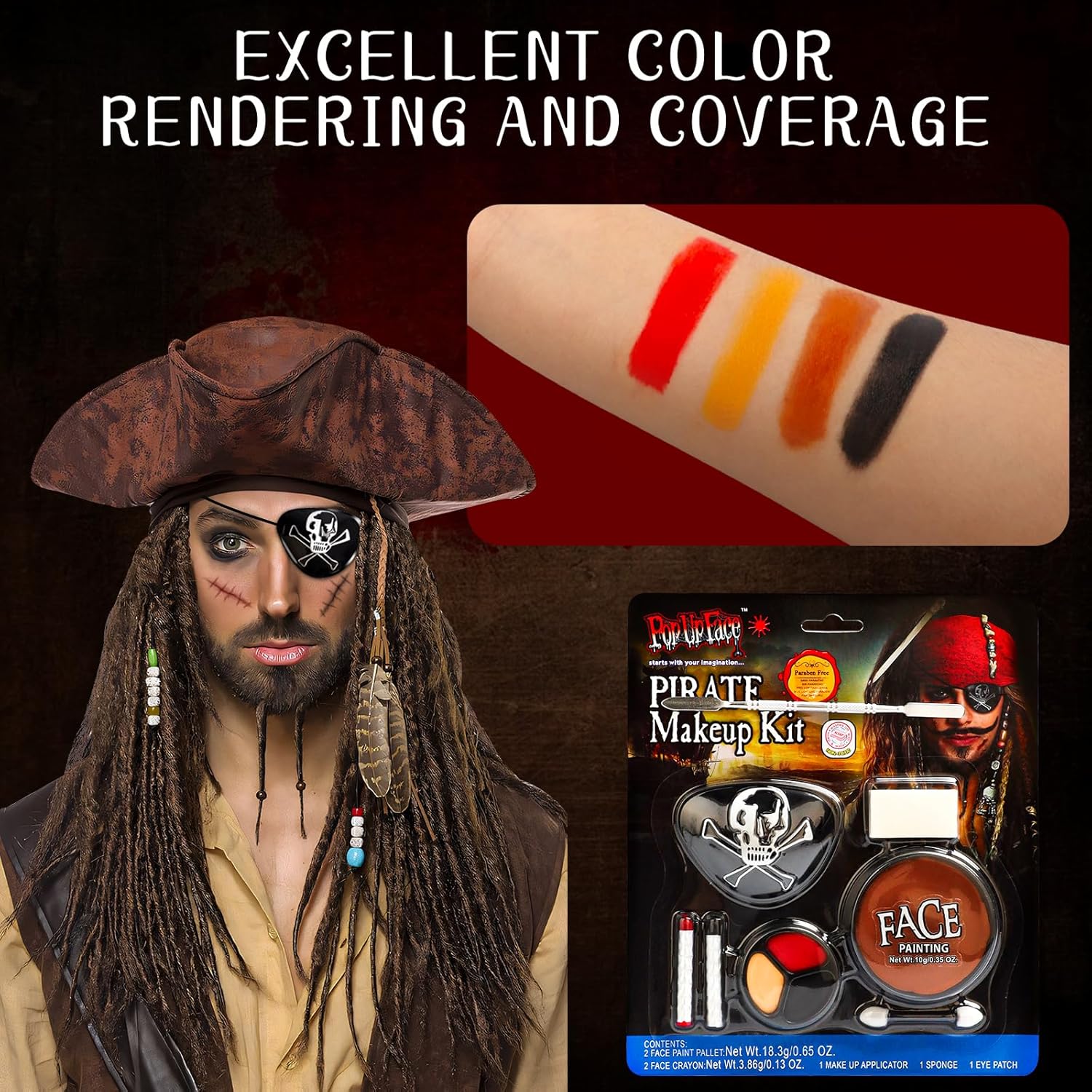 Kit maquillage Halloween pirate : l'ultime solution pour enfants et adultes lors de vos soirées déguisées – Image 5