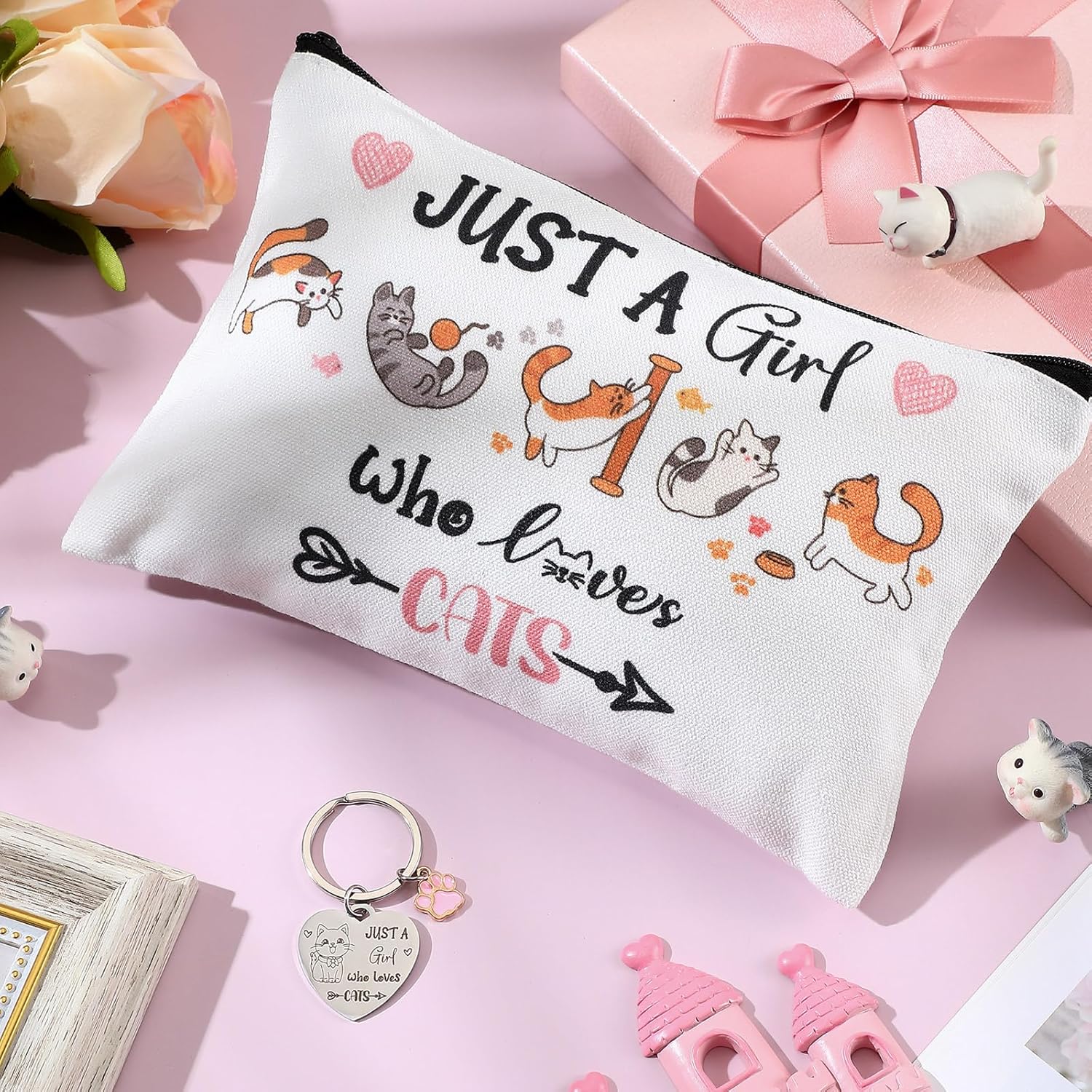 Trousse de maquillage de chat : le cadeau parfait pour les amoureuses des félins Emportez votre passion pour les chats partout avec style et humour ! – Image 2