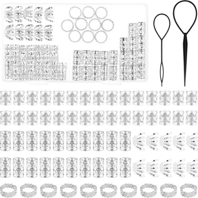 Perles en métal pour dreadlocks : 72 pièces élégantes et accessoires en bois pour hommes et femmes   Ajoutez une touche viking à vos coiffures avec nos spirales et bijoux de tresse