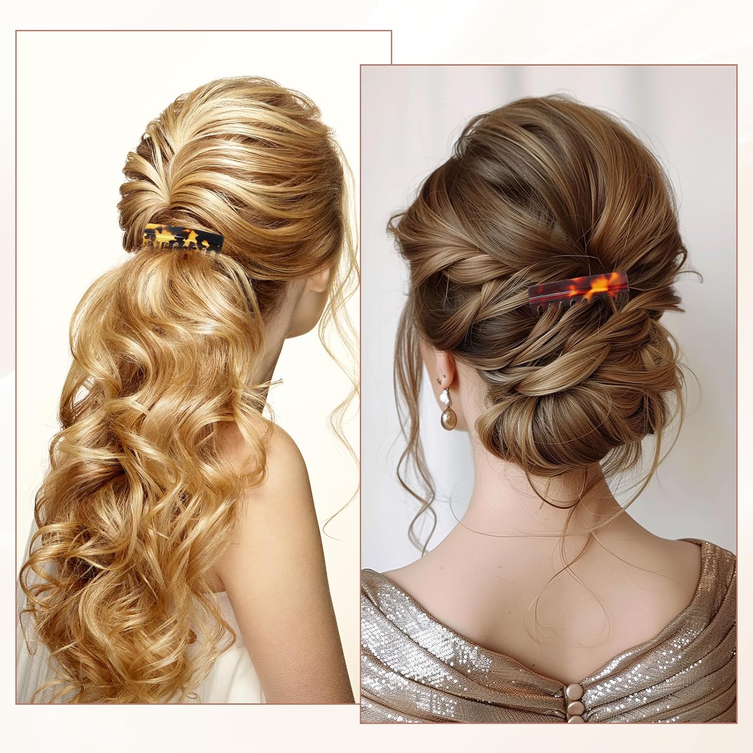 Petits peignes à cheveux français : lot de 4 accessoires élégants pour chignons raffinés chez les femmes – Image 5