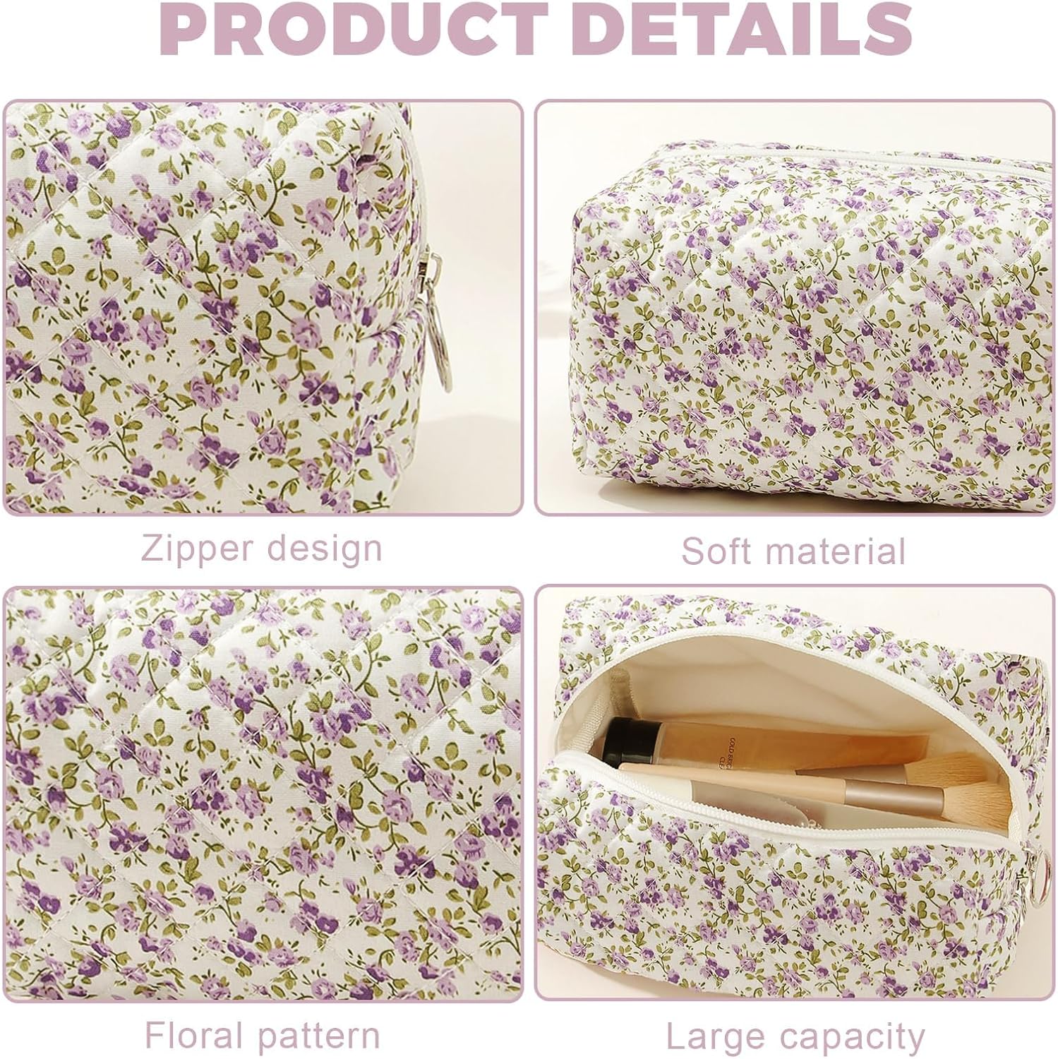 Trousse de maquillage matelassée : élégance et grande capacité pour les passionnées de beauté – Image 2