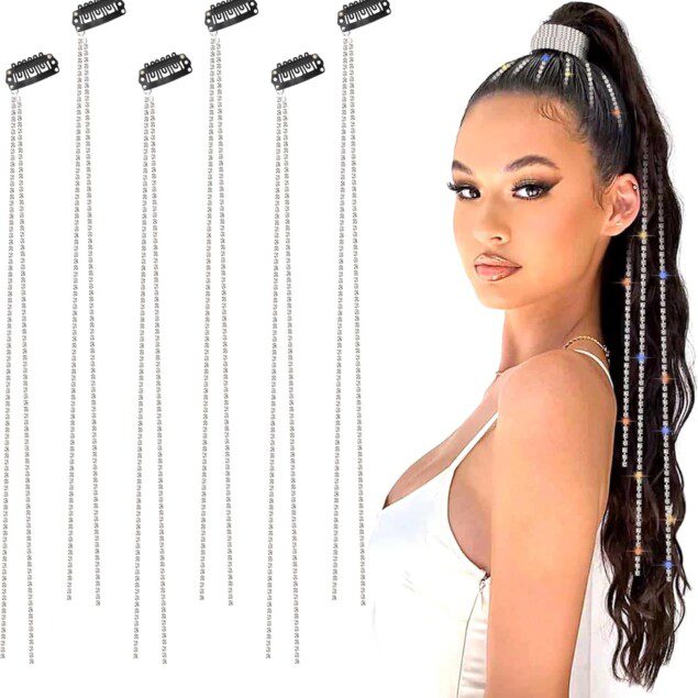 Chaînes de cheveux strass : bijoux brillants pour femmes et filles lors de vos soirées et anniversaires