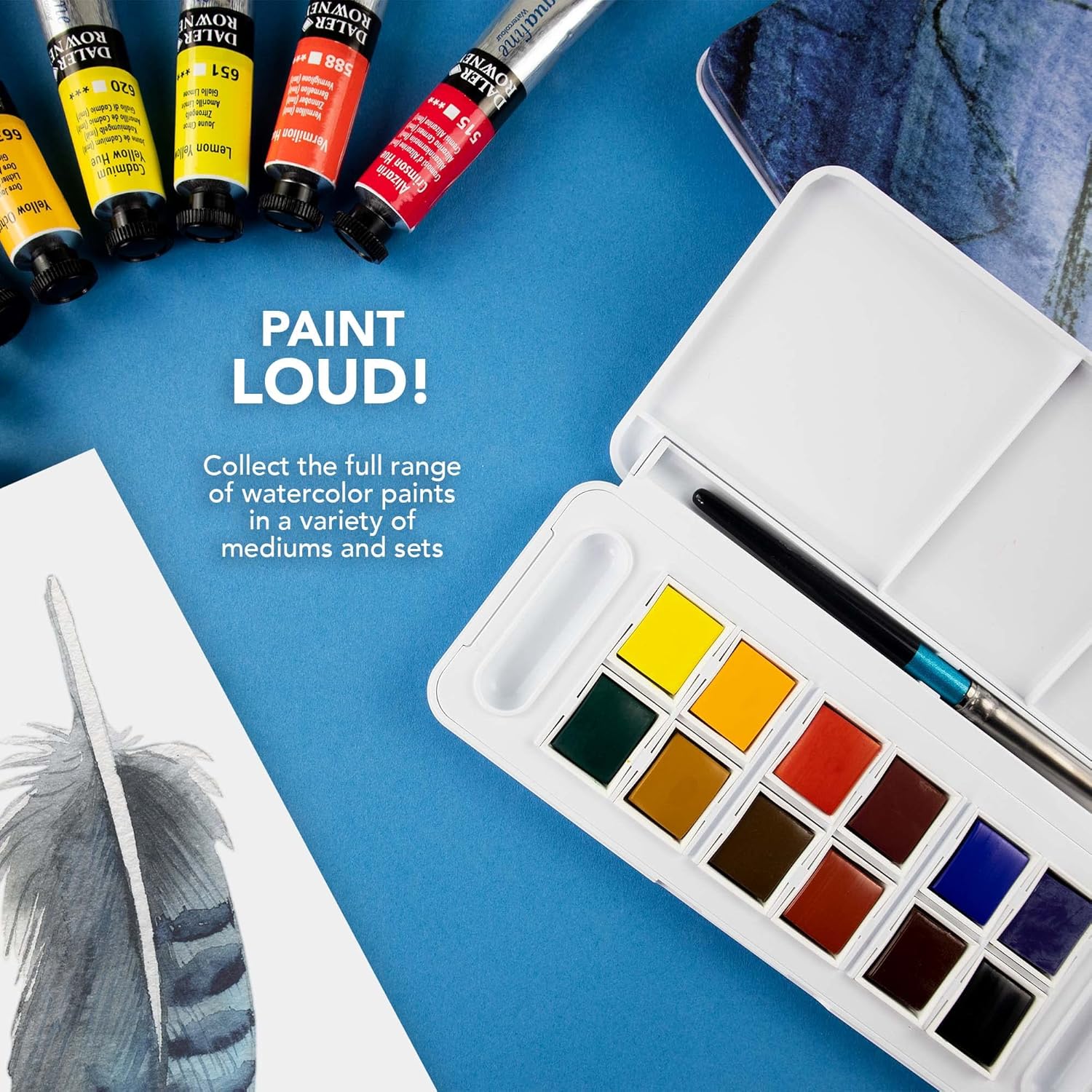 Aquarelle en voyage : set de 12 demi-godets et pinceau pour artistes nomades – Image 6