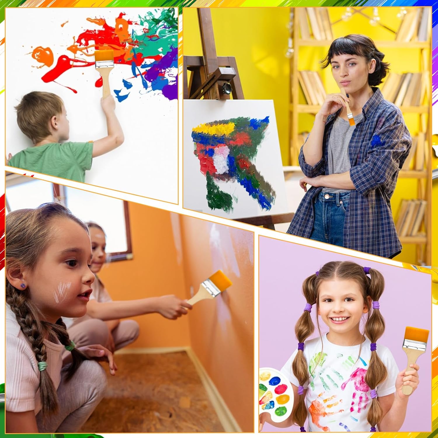 Pinceaux plats de peinture pour artistes : 12 pièces pour des créations éclatantes – Image 6