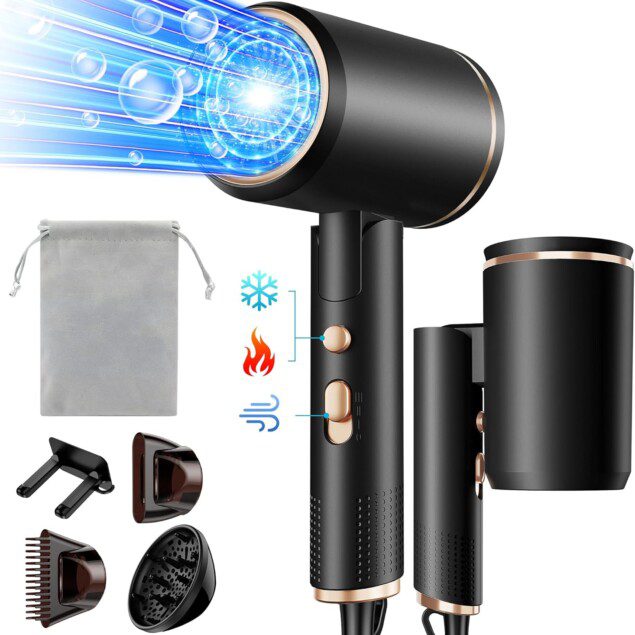 Sèche-cheveux ionique pliable 2400W : l'allié parfait pour la famille, les voyages et les salons de coiffure