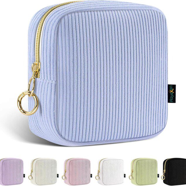 Trousse de maquillage pour femme : l'élégance en voyage avec cette pochette en velours côtelé