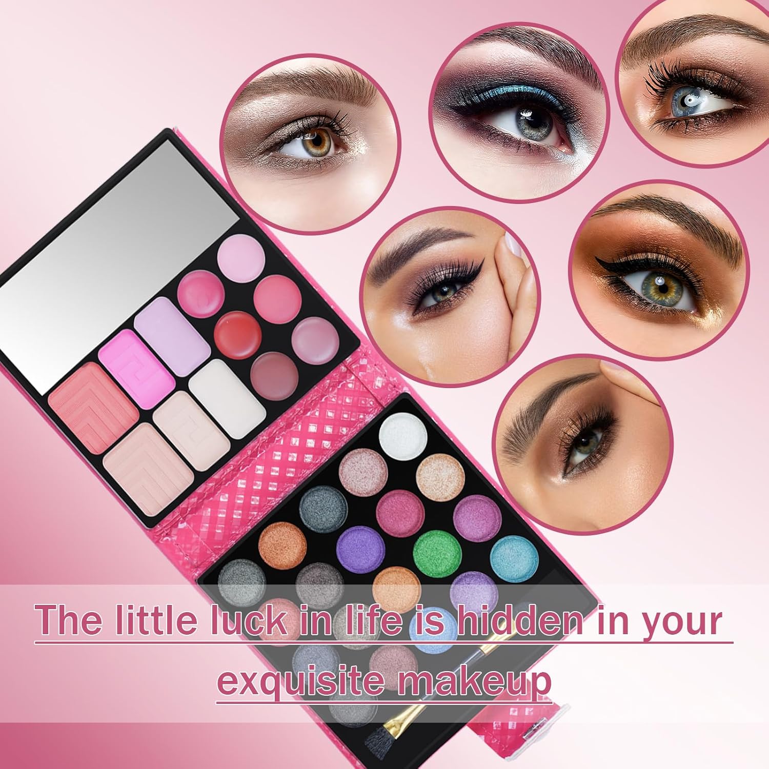 Palette fard à paupière pour femme : sublimez votre regard avec 32 couleurs éclatantes et un kit complet de maquillage – Image 6