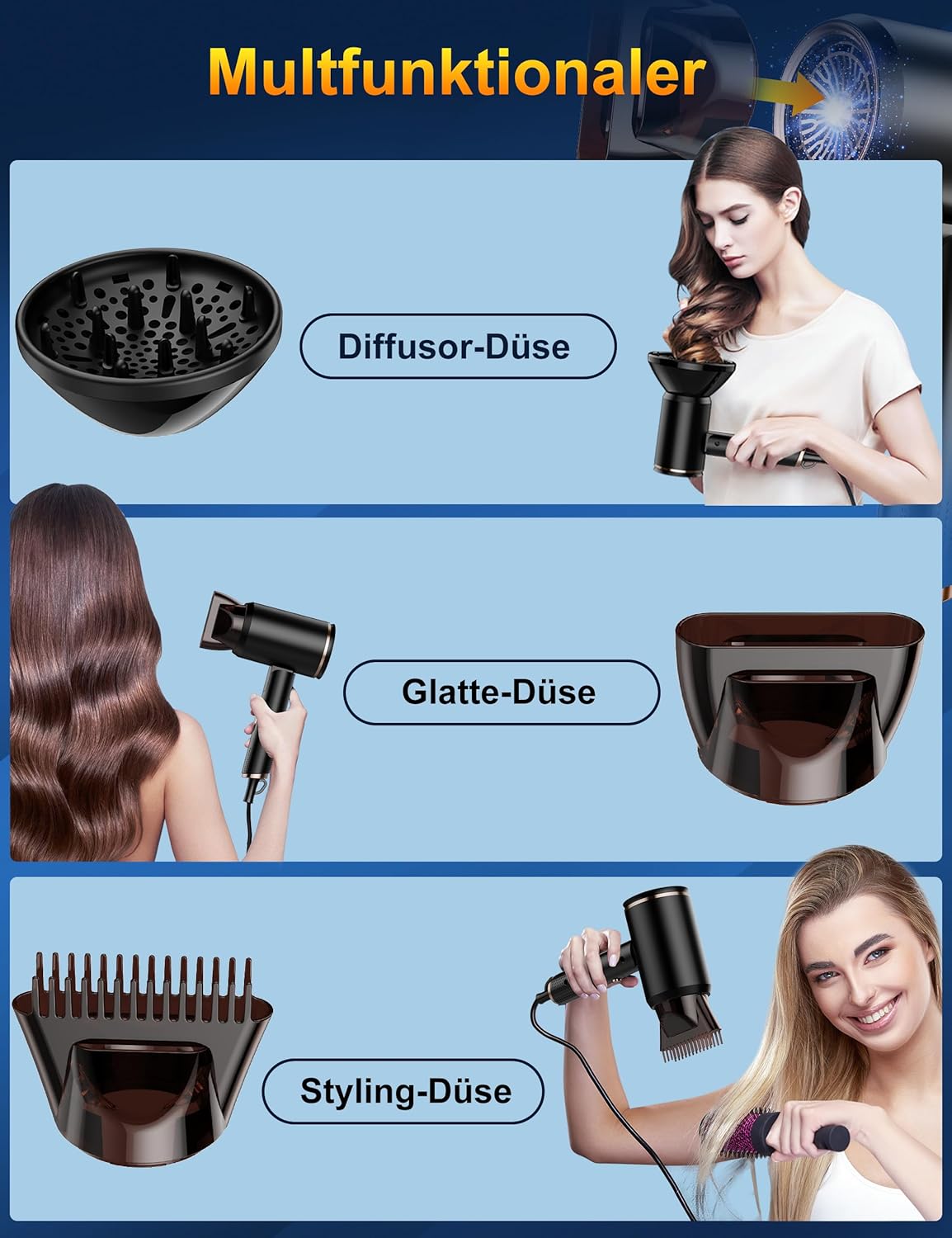 Sèche-cheveux pliable ionique 2400W : l'allié parfait pour toute la famille lors de vos voyages et en salon – Image 7