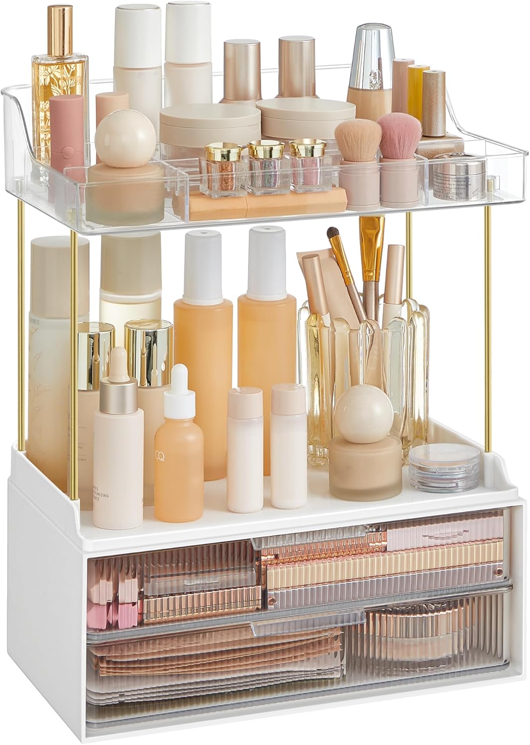 Organisateur de maquillage à 4 niveaux : rangement optimal pour votre salle de bain