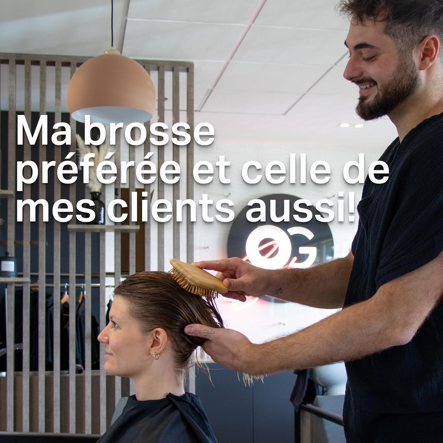 Brosse en bambou écologique : démêlage en douceur et massage du cuir chevelu pour les cheveux sensibles – Image 8