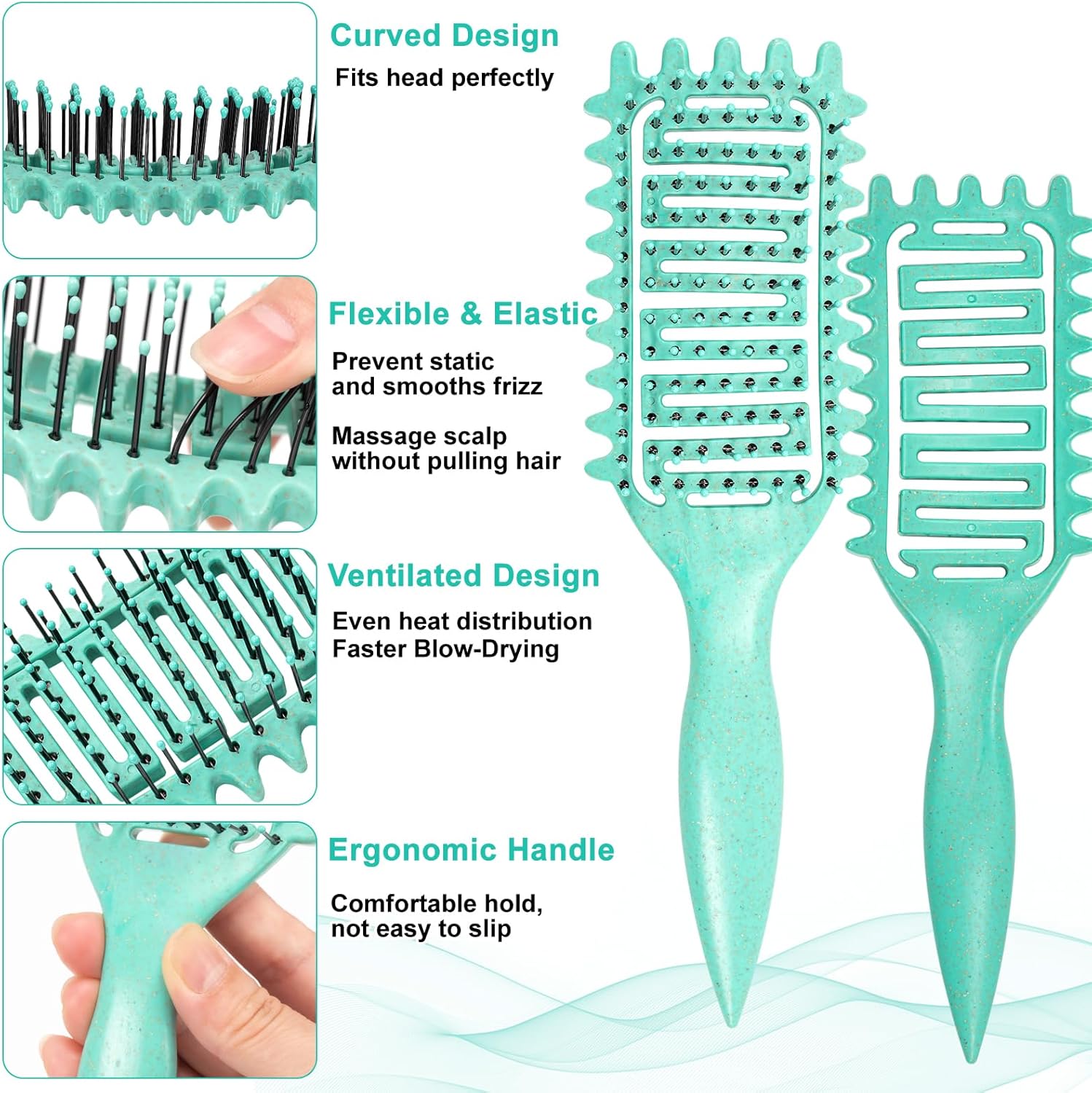 Brosse demêlante pour cheveux bouclés : l'outil idéal pour un coiffage facile et sans frisottis – Image 3