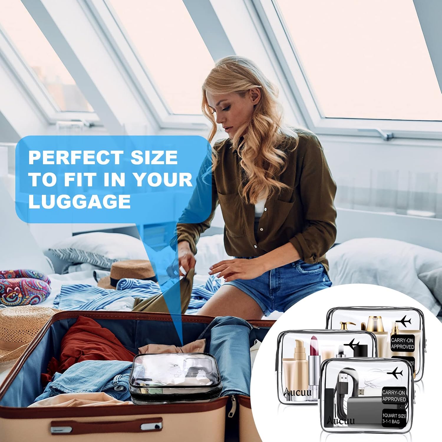 Trousse de toilette transparente pour homme et femme : le kit de voyage idéal pour vos essentiels en avion – Image 8