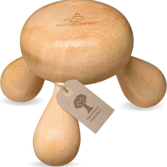 Massage expert : Masseur en bois de cerisier pour un soulagement optimal du dos, nuque, bras et jambes    Profitez d'une détente profonde avec un outil résistant à l'huile et à l'hygiène irréprochable