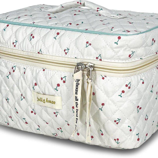 Trousse de toilette XL pour femme : élégance et praticité en voyage avec un design floral