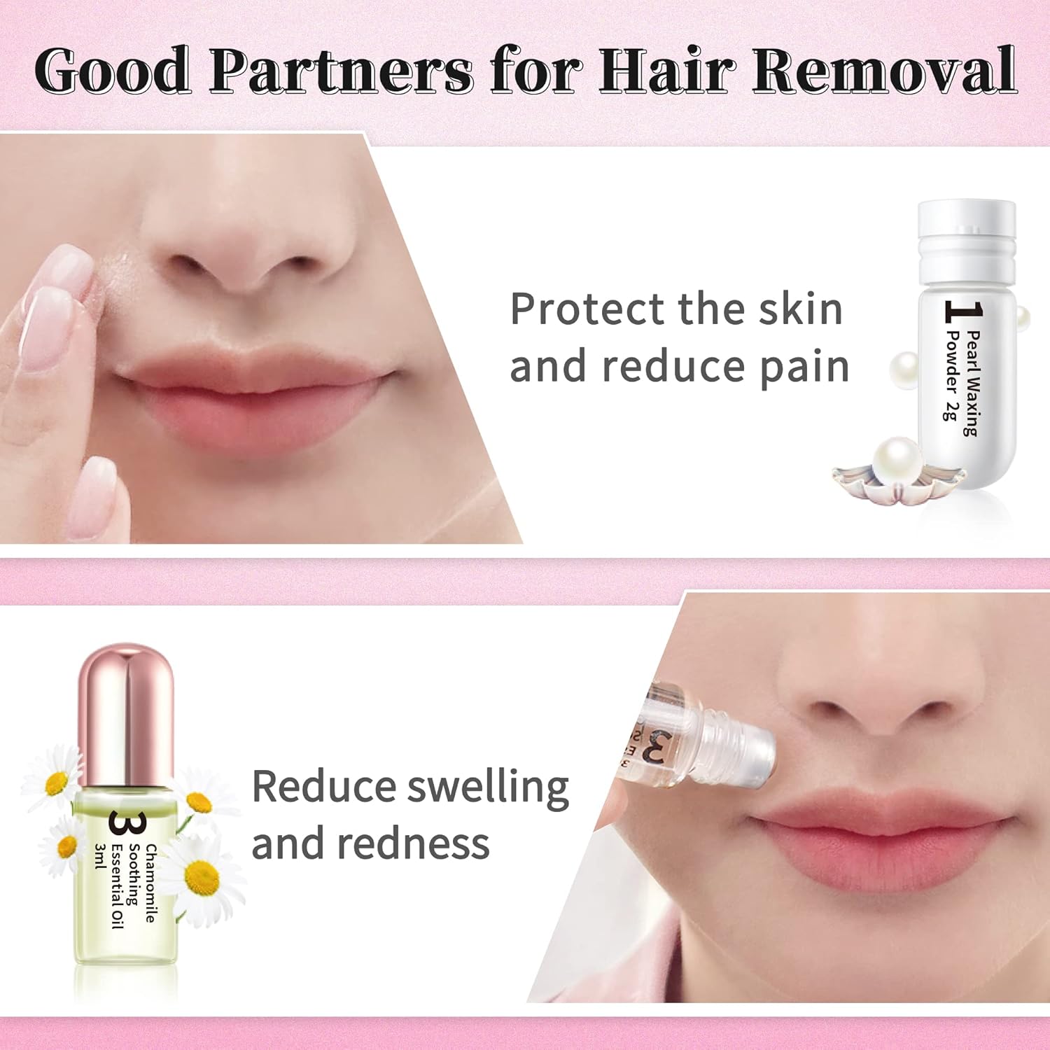 Bandes de cire froide dépilatoire pour les femmes : épilation efficace de la lèvre supérieure avec ingrédients apaisants – Image 2