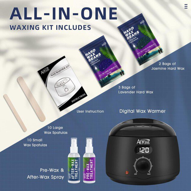 Chauffe cire épilation : kit complet pour une épilation professionnelle à domicile  Idéal pour femmes souhaitant une peau douce et sans poils