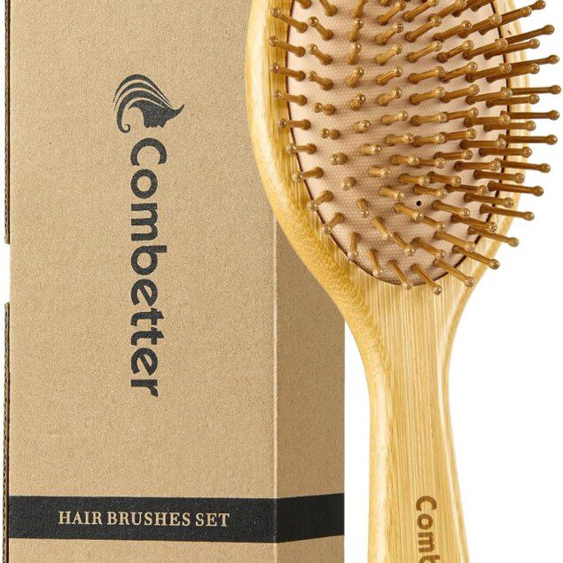 Brosse à cheveux démêlante en bambou naturel : l'alliée parfaite pour femmes, hommes et enfants aux cheveux épais, fins, bouclés ou secs