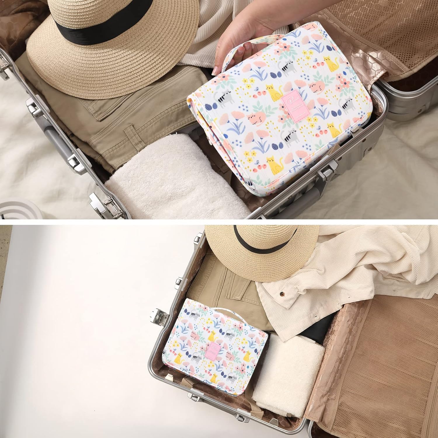 Trousse de toilette imperméable pliable : le compagnon idéal pour le maquillage des femmes, filles et enfants en voyage – Image 6