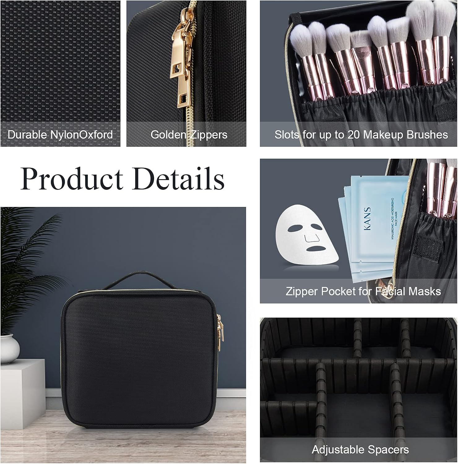 Trousse de maquillage professionnelle en tissu Oxford : l'accessoire idéal pour les passionnées de beauté en voyage – Image 2