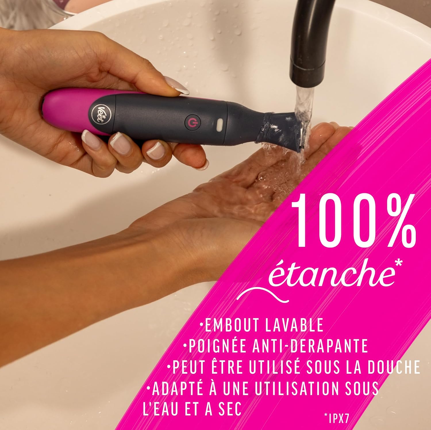 Veet Expert : tondeuse tout-en-un pour femmes, idéale pour le maillot, le visage et les sourcils Rasoir électrique multi-usage 100 % étanche avec chargeur USB pour un épilage précis et rapide – Image 8