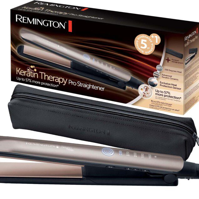 Lisseur Cheveux Innovant Avec Capteur de Protection  
Soin Kératine, Huile d'Amande, Écran LCD