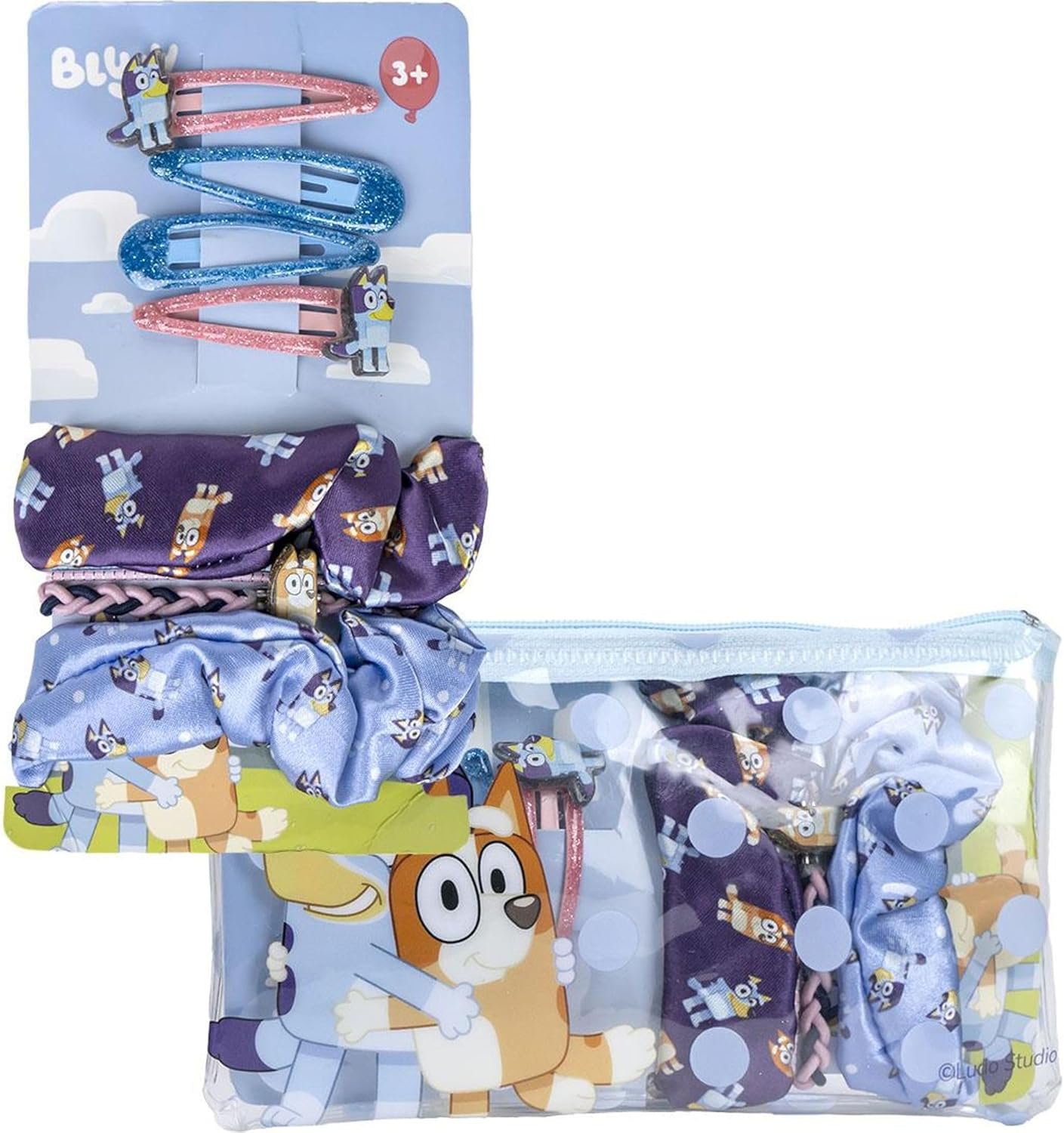 Kit de beauté Bluey pour enfant : l'ensemble complet en couleur bleue avec trousse, élastiques, bracelet et pinces à cheveux pour des moments de créativité et de style