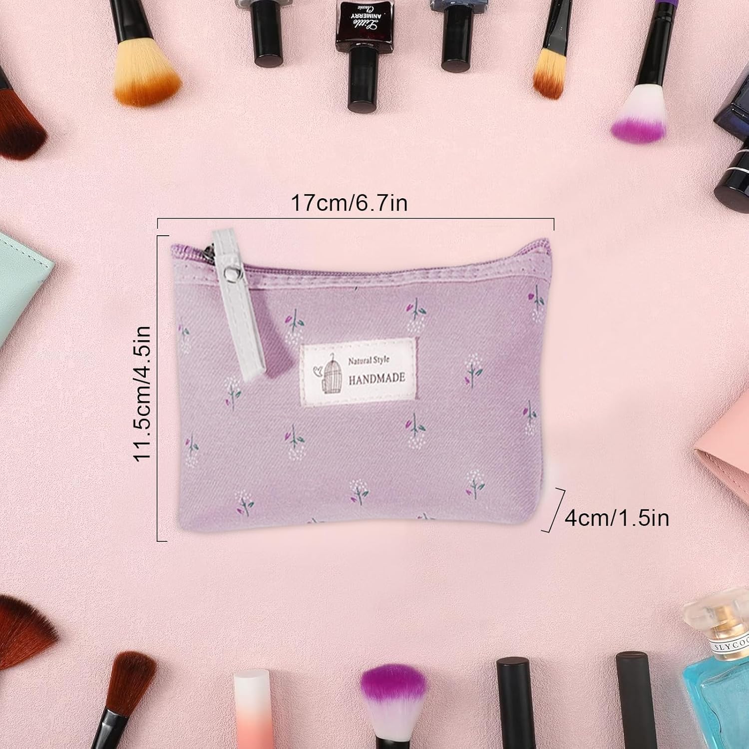 Trousse de maquillage élégante : 3 pièces en toile pour les voyages et le fitness – Image 2