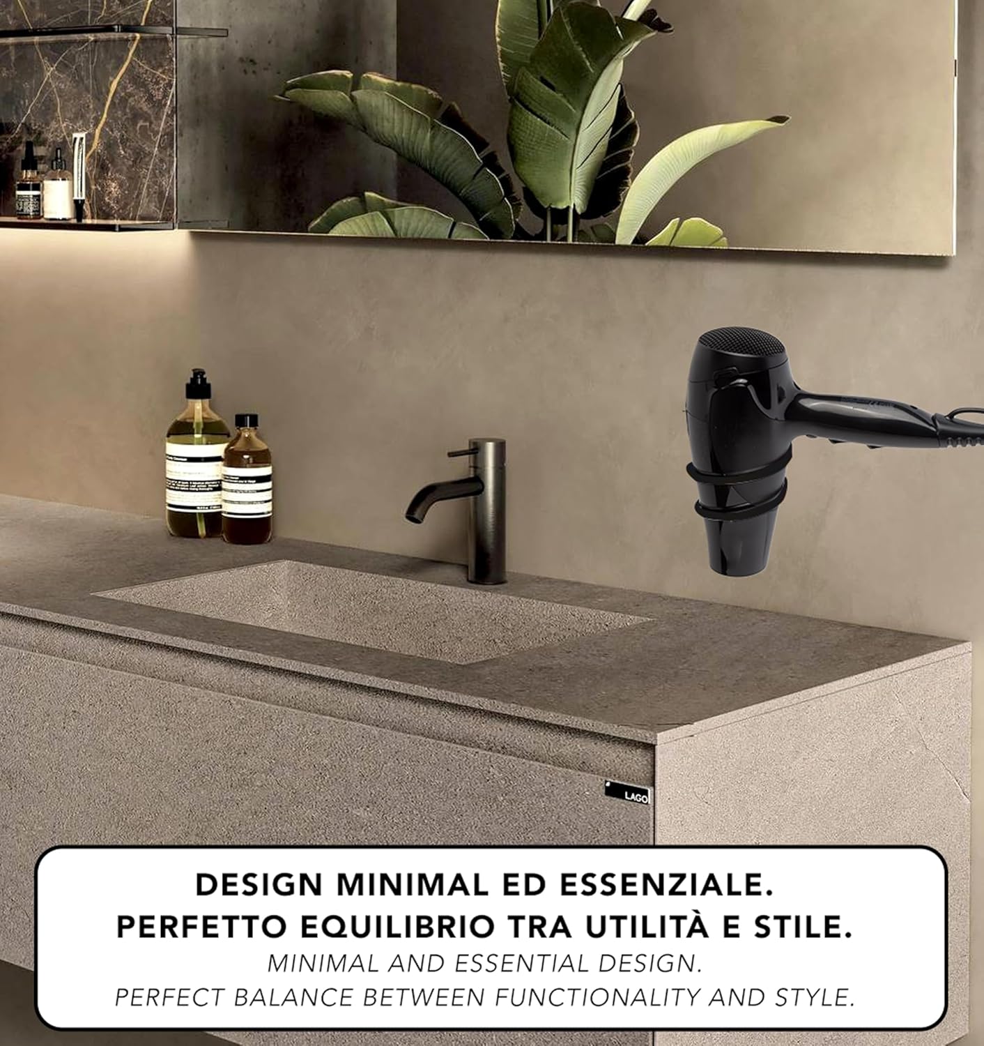 Porte-sèche-cheveux auto-adhésif mural : une solution élégante pour votre salle de bain sans perçage – Image 4