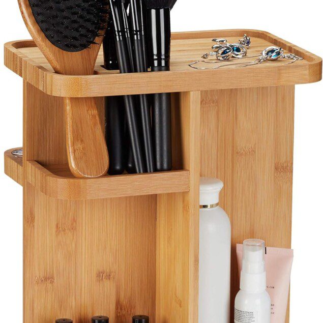 Organiseur à maquillage en bambou : l’accessoire élégant pour une salle de bain ordonnée