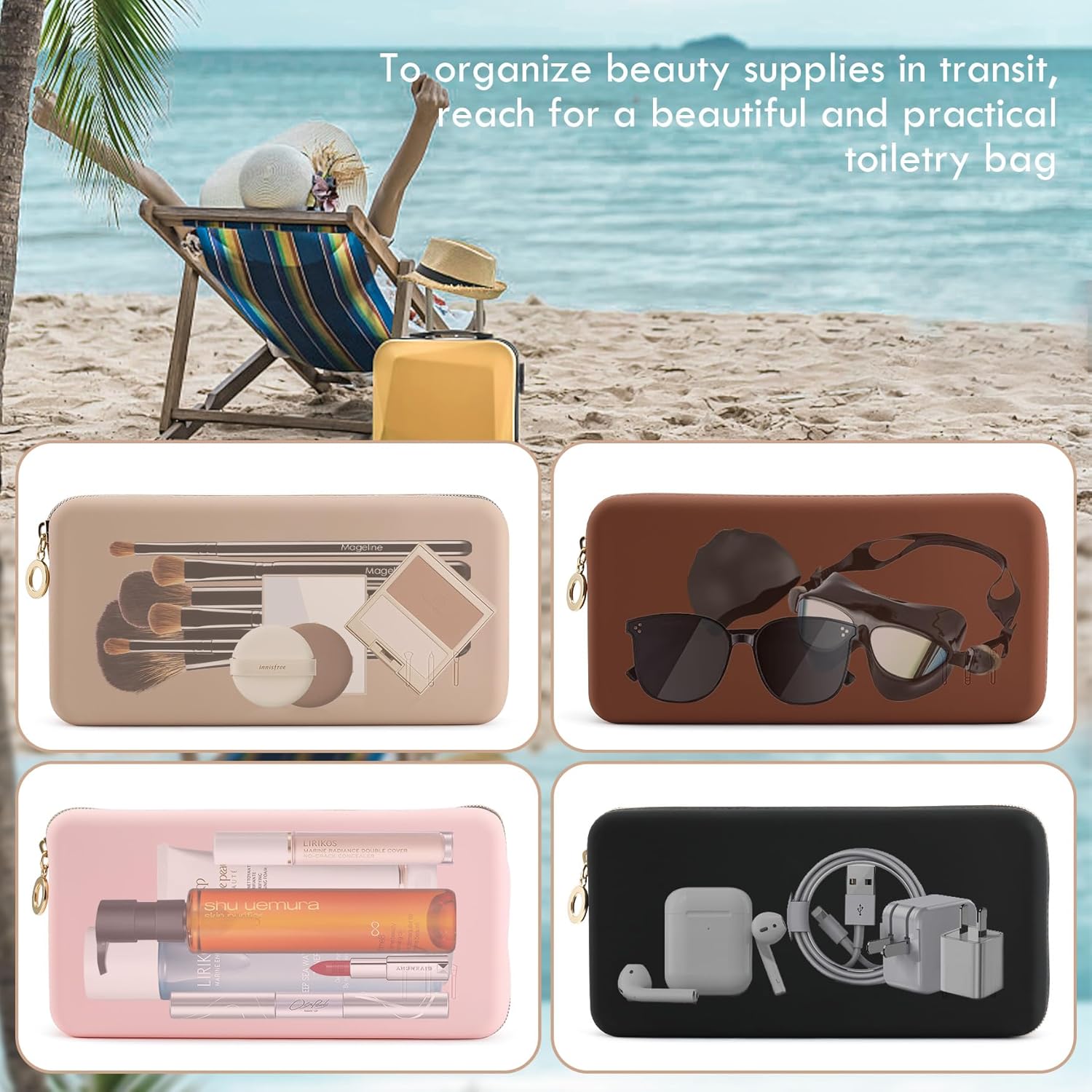 Trousse de toilette en silicone pour homme et femme : rangement élégant et pratique pour vos pinceaux de maquillage en voyage – Image 2