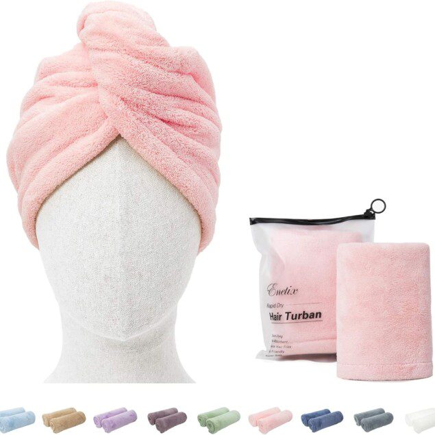 Serviettes de séchage en microfibre rose pour femme : super absorbantes et anti-frisottis pour un séchage rapide