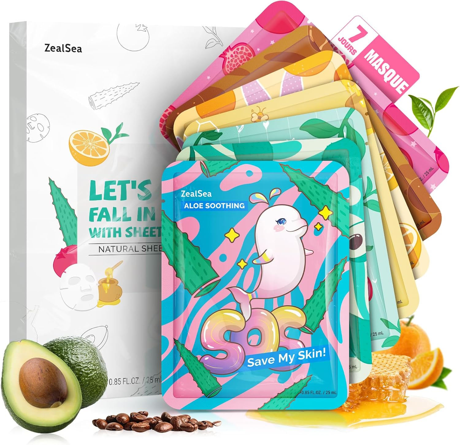 Masque hydratant visage : soin naturel et kawaii pour femmes et filles lors des anniversaires et pyjama parties