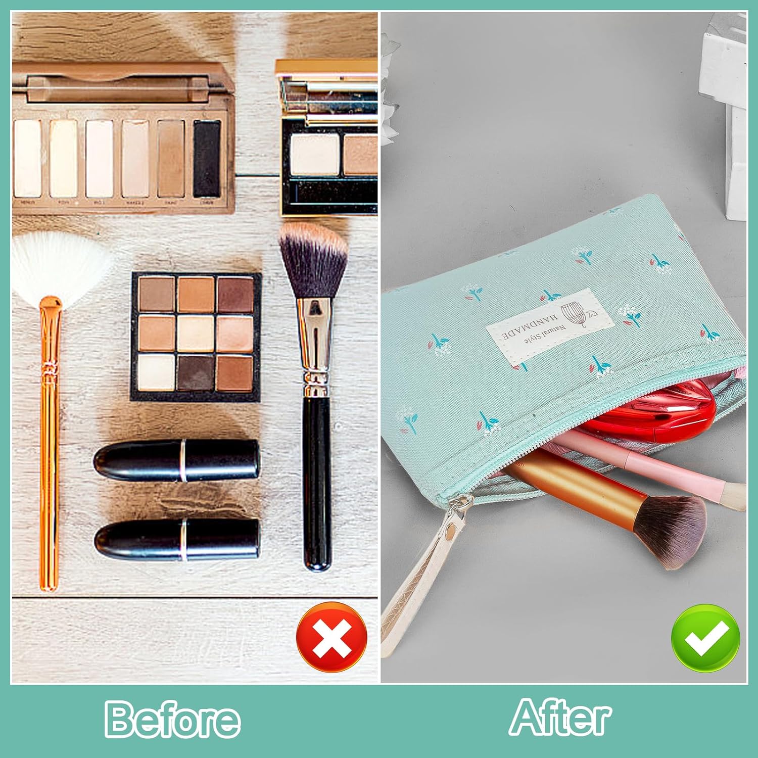 Petite trousse de toilette pour femme : élégance et praticité en voyage avec 4 pièces zippées – Image 6